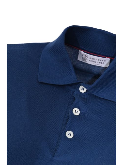 Polo in cotone Avio/Grigio BRUNELLO CUCINELLI | M29800125COZ76